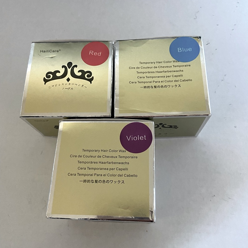 HC Hailicare color wax. Bundle of 3 Blue , red and violet